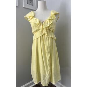 Peach Love Women Canary yellow Casual Dress ruffles size small